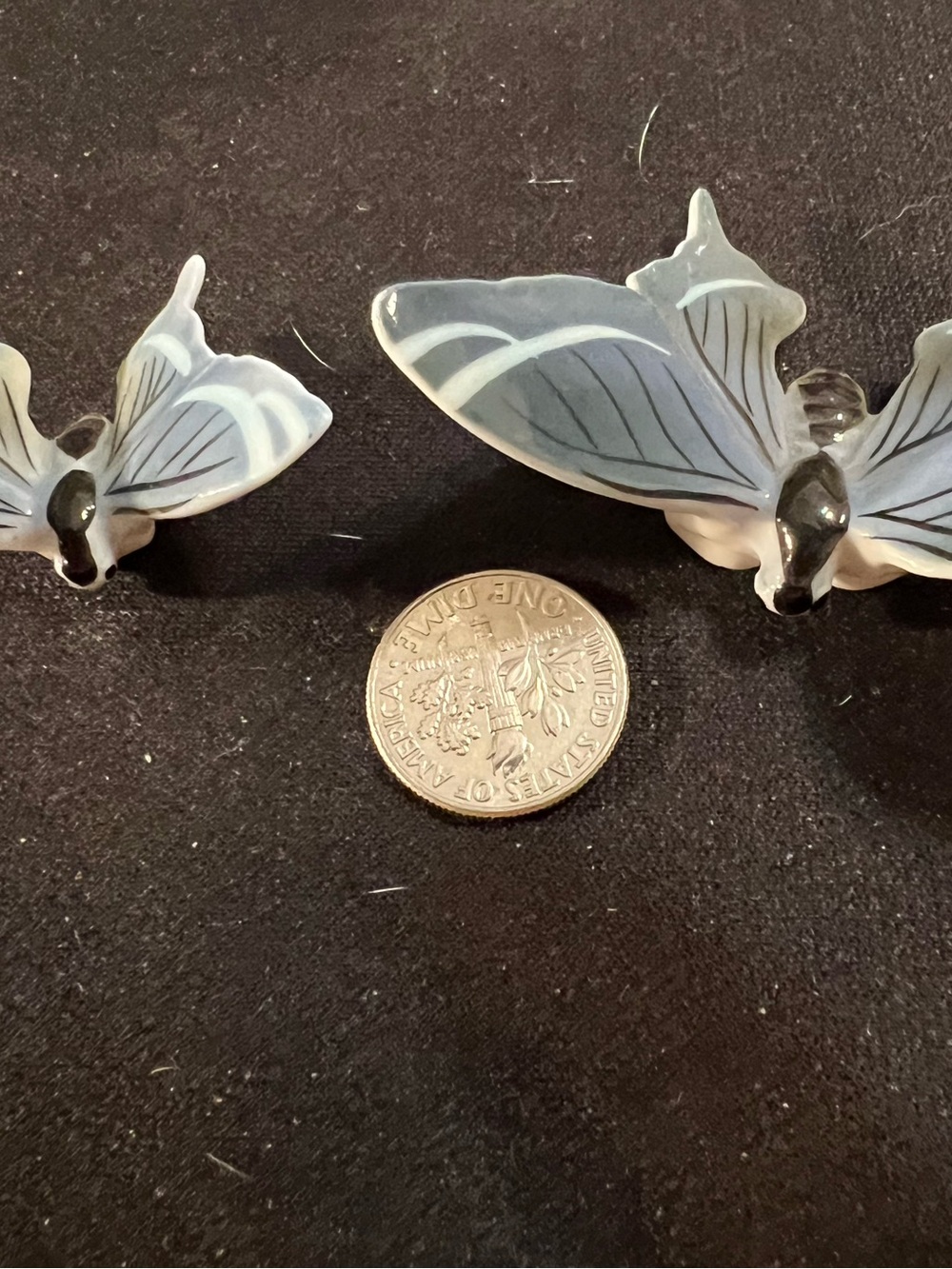 Hand-Painted Blue Ceramic Butterfly Accent - Picture 3 of 5